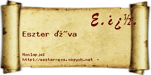 Eszter Éva névjegykártya